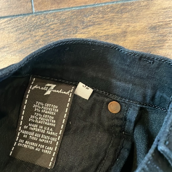 7 Seven for All Mankind Black Jeans with gold snaps up side of calves low rise - Picture 3 of 3